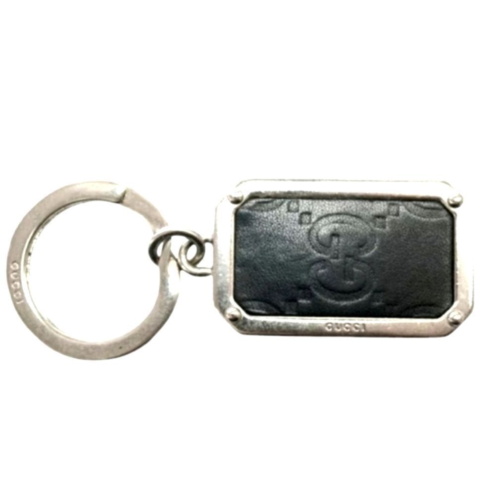 Gucci Leather Embossed Dog Tag KeyChain/Bag Charm GIFTABLE PRISTINE CONDITION